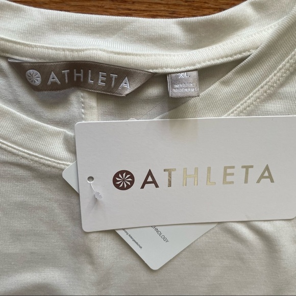 NWT Athleta Cloudlight Asymmetrical Side Tie Ivory Sleeveless Tank Top XL - Picture 11 of 13